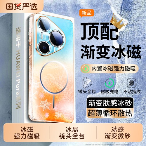 渐变色磁吸磨砂镜头全包超薄外壳