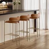 北欧简约轻奢吧台椅家用餐厅咖啡厅酒吧休闲靠背高脚凳椅高脚椅