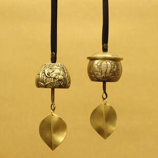 覆古云南丽江古城旅游小礼品铜风铃挂饰门饰毛笔架汽车挂件铃铛家