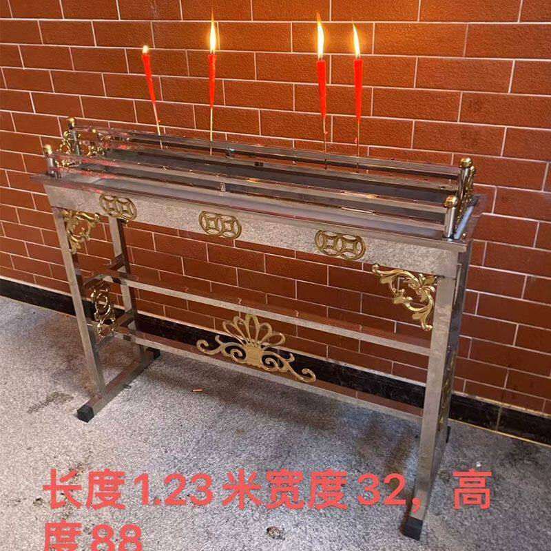 不锈钢蜡烛架落地蜡烛台立放式可装水香烛座祠堂插蜡烛架竹签烛台
