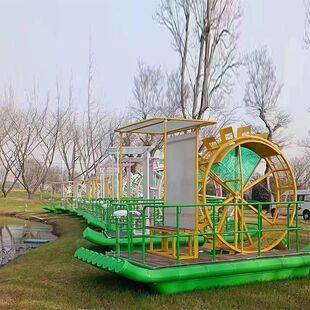 景区水上游乐船网红脚踏仓鼠船公园亲子互动观光水上无动力自行车