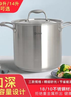 Deluxe德纳斯18/10高深汤锅不锈钢炖锅大容量20-28cm电磁炉瓦斯炉