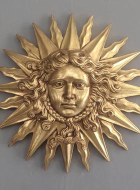 客厅太阳女神复古金色壁挂欧式人物摆件树脂银色浮雕壁饰工艺饰品