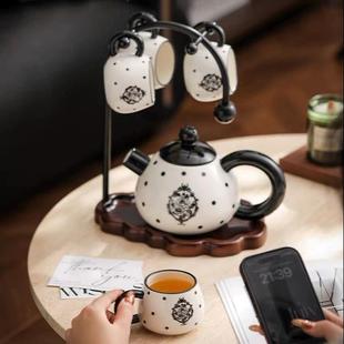 法式 茶壶茶杯套装 复古陶瓷茶具家用客厅茶几泡茶壶茶杯茶具