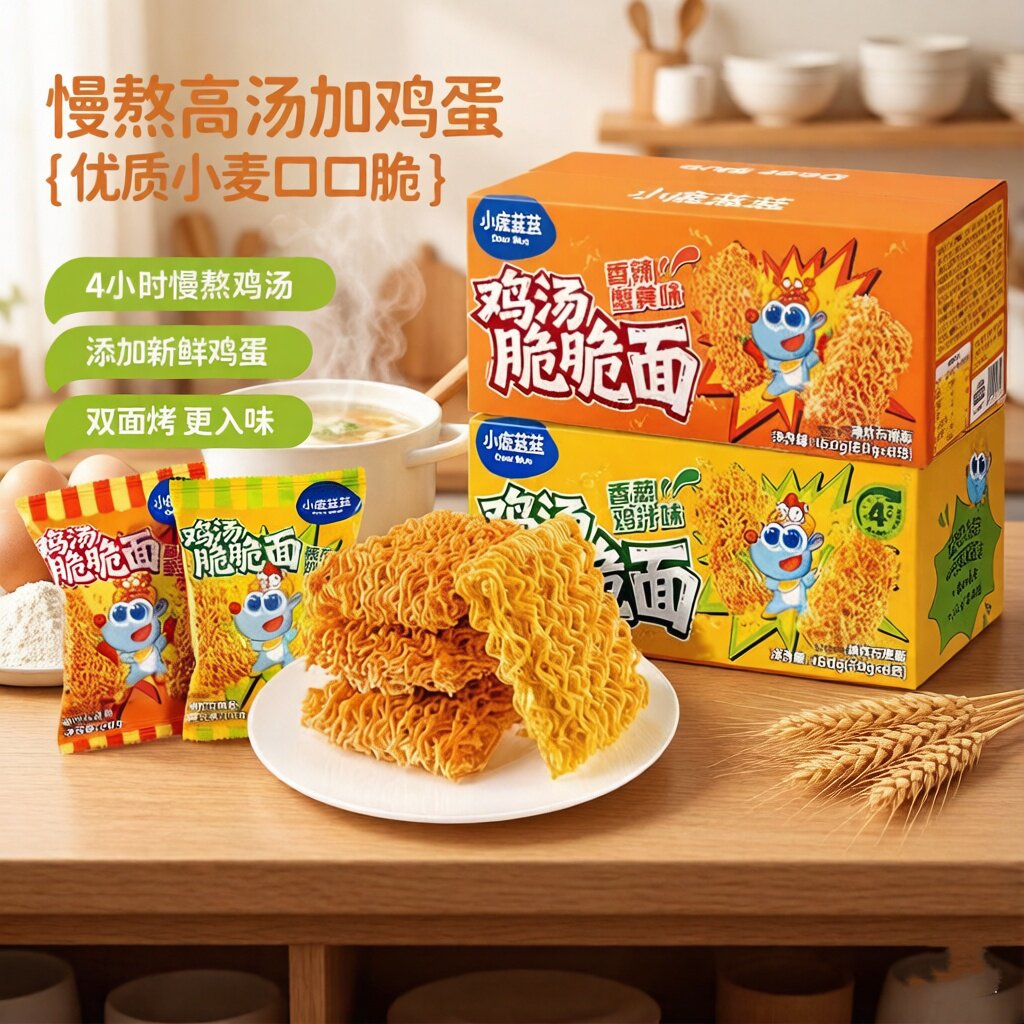 小鹿蓝蓝鸡汤脆脆面160g干脆面