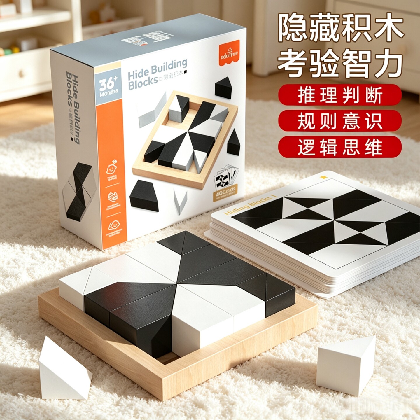 木质隐藏积木立体拼图空间思维