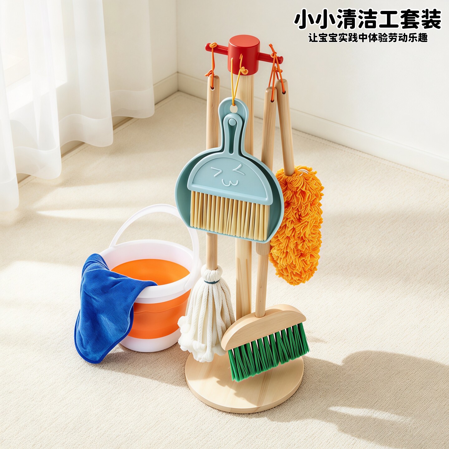木质儿童清洁工具套装练习做家务