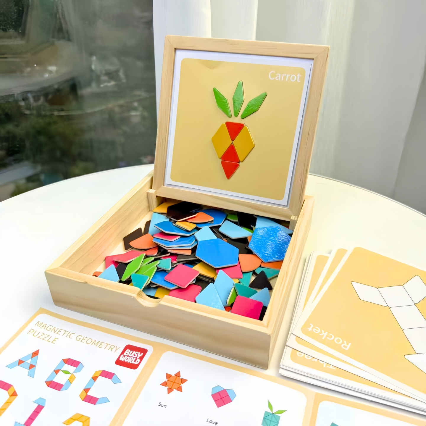 磁性几何积木七巧板智力拼图3-6