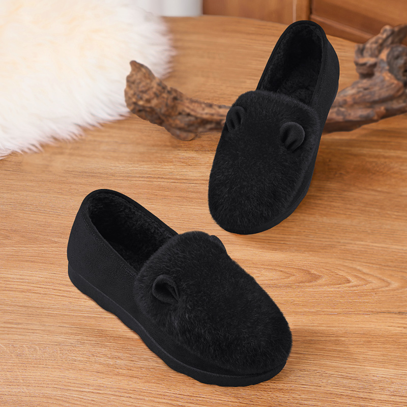 毛毛鞋女外穿保暖软底妈妈棉鞋