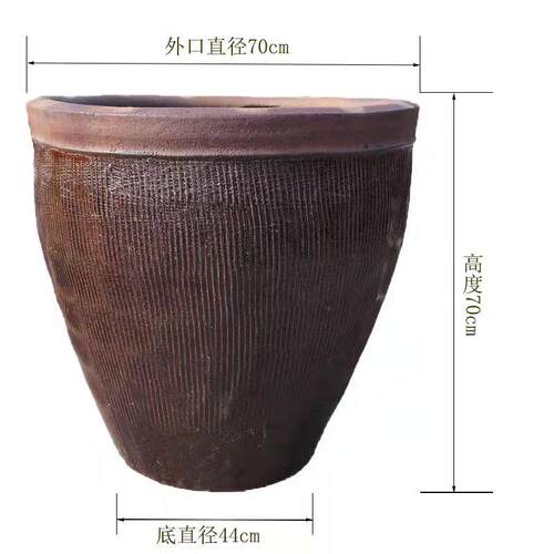 热销陶瓷水缸老式300斤水容量粗陶发酵米缸鱼缸土陶酿酒腌菜缸