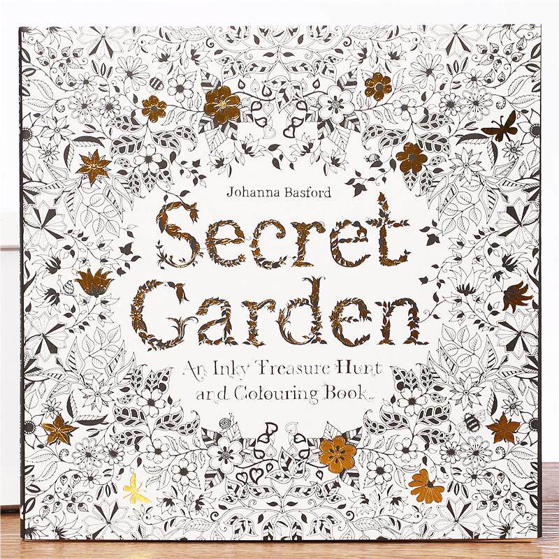 英文版秘密花园涂色书大人减压儿童填色本成人孕妇胎教解压画绘画