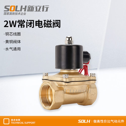 2w常闭全铜电磁阀水阀AC220V排水进水控制阀DC24V 4分 6分 1寸