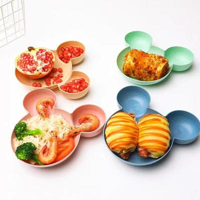 防摔爱通米奇碗儿卡宝宝可吃饭碗分隔趣味餐盘碗零食碗水童果盘子
