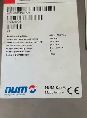 NUM驱动器MDLU3034N01AN卖零件议价