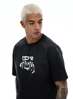 Karma8a Chalk Imprint法国镁粉晕染Logo印花攀岩Tee户外运动短袖