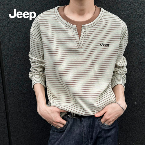 Jeep吉普假两件男士卫衣上衣服