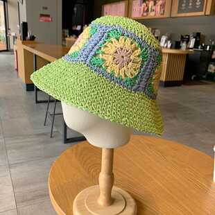 Hollow Casquette Crochet Bucket Hat Harajuku Flower 网红Hot