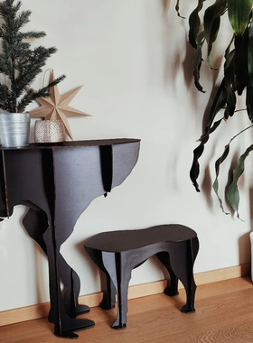 IBRIDE法国进口鸵鸟边桌现代轻奢玄关柜创意动物置物架别墅装饰台