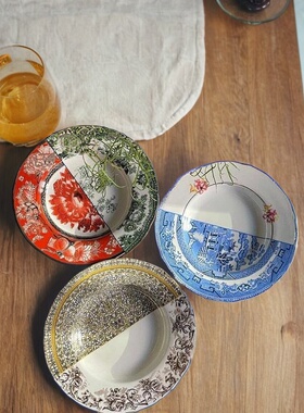 Seletti中西合璧2.0骨瓷拼盘欧式餐具新年节日礼物摆件装饰盘