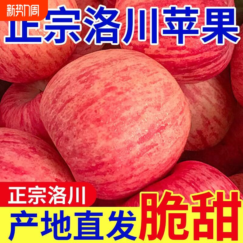 陕西洛川红富士苹果水果新鲜当季水果冰糖心苹果整箱批发脆甜