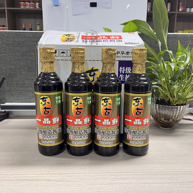 东古一品鲜特级酱油生抽550ml/500ml瓶蒸鱼拌饭家用调味黄