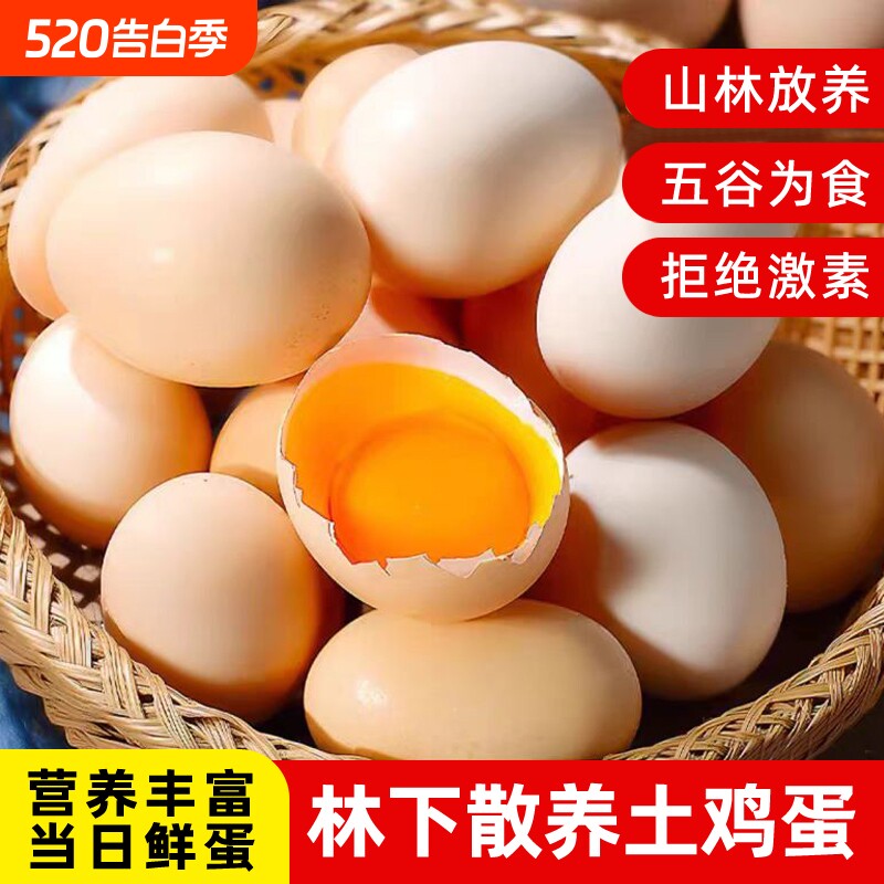农家散养土鸡蛋湖北大别山虫草蛋谷物鲜蛋现捡现发孕妇初生蛋50g