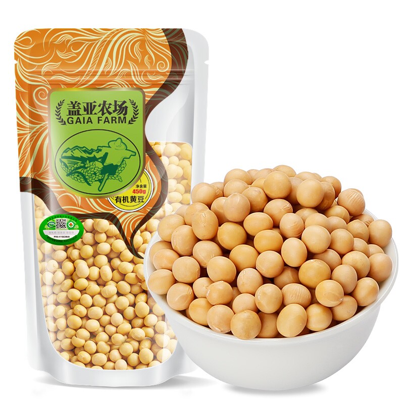 黄豆.盖亚农场东北有机非转基因450g农家自种打豆浆大豆五谷杂粮