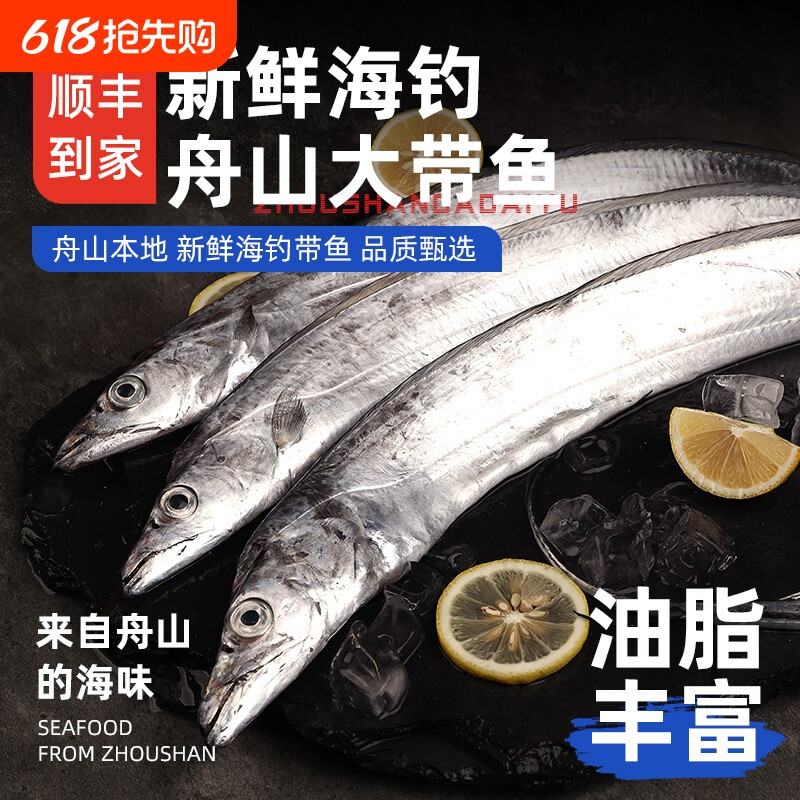 舟山海钓带鱼大钓带鱼国产鲜活新鲜冷冻海鱼海鲜水产东海