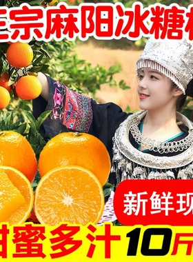 一级正宗湖南麻阳冰糖橙10斤包邮新鲜水果橙子当季整箱柑手剥甜橙