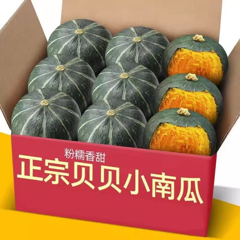 贝贝南瓜新鲜板栗味老南瓜正宗甜粉糯婴儿小南瓜5斤包邮水果蔬菜