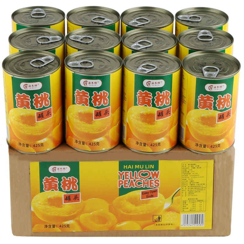 黄桃味罐头12罐装新鲜糖水