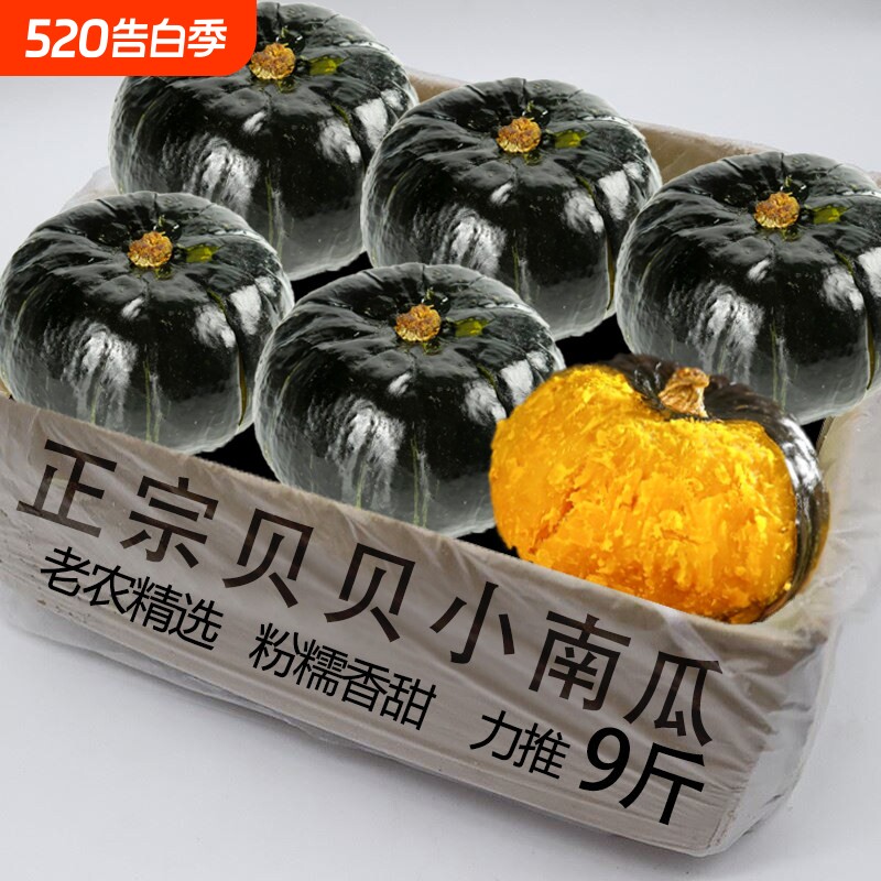 贝贝南瓜新鲜板栗味老南瓜正宗甜粉糯婴儿小南瓜9斤包邮水果蔬菜