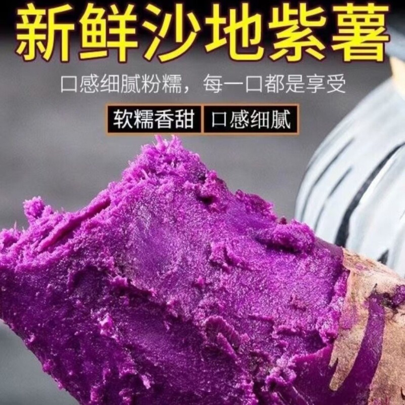 新鲜紫薯沙地番薯蜜薯现挖红薯紫罗兰地瓜蔬菜2/5/10斤紫心软糯