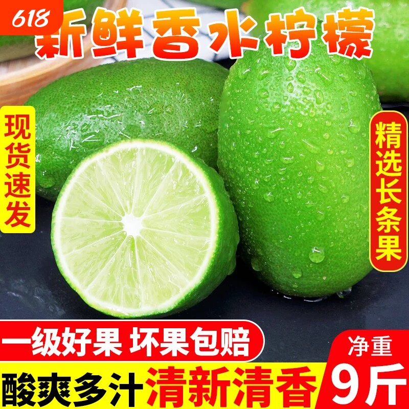 云南香水柠檬新鲜正宗青柠檬无籽大果一级果应当季水果奶茶店专用