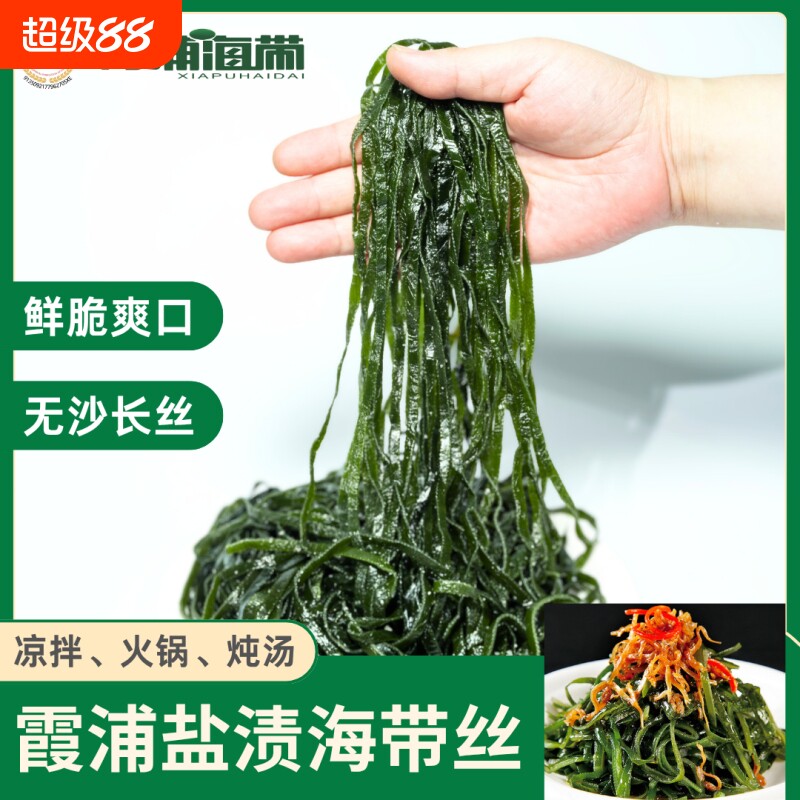 霞浦盐渍海带丝新货非干货新鲜海带长厚丝藻菜凉拌火锅商用批发图片