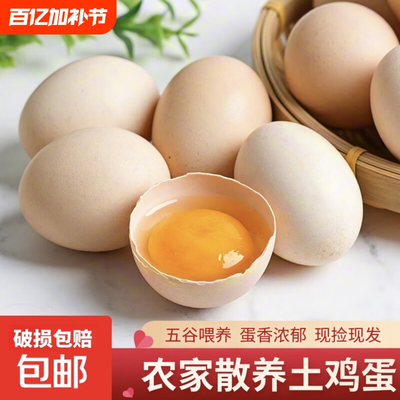 新鲜鸡蛋散养土鸡蛋山林自养生鲜溏心蛋卤蛋营养早餐现捡现发