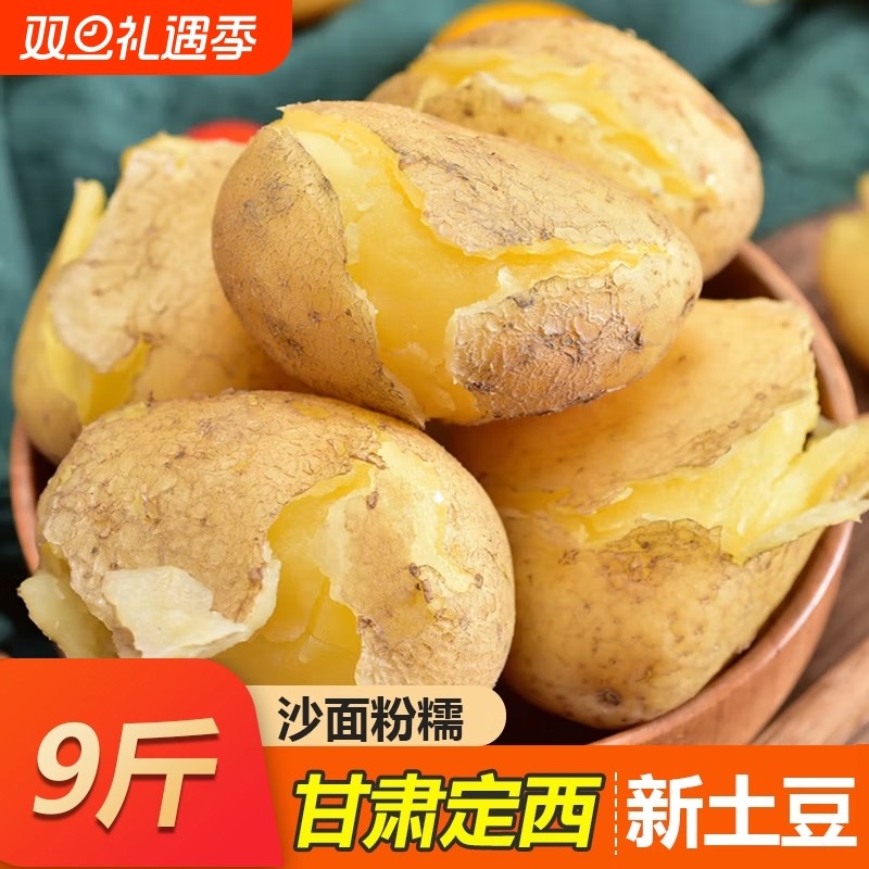 甘肃定西土豆沙面25年正宗新鲜小黄肉黄心洋芋粉面5斤9斤包邮