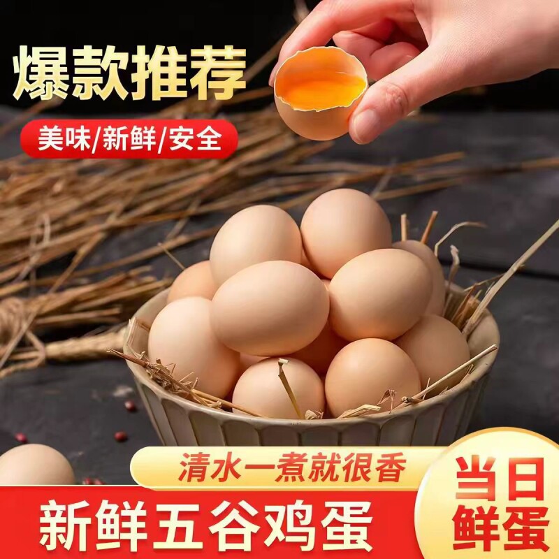 正宗农家散养柴鸡蛋新鲜鸡蛋现捡现发草鸡蛋走地鸡笨鸡蛋整箱批发