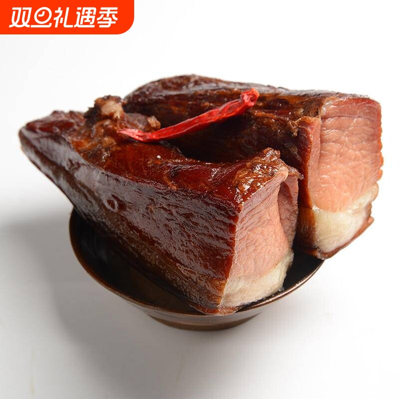 正宗烟熏后腿腊肉湖北恩施农家手工自制腊后腿肉土猪腊味咸肉500g