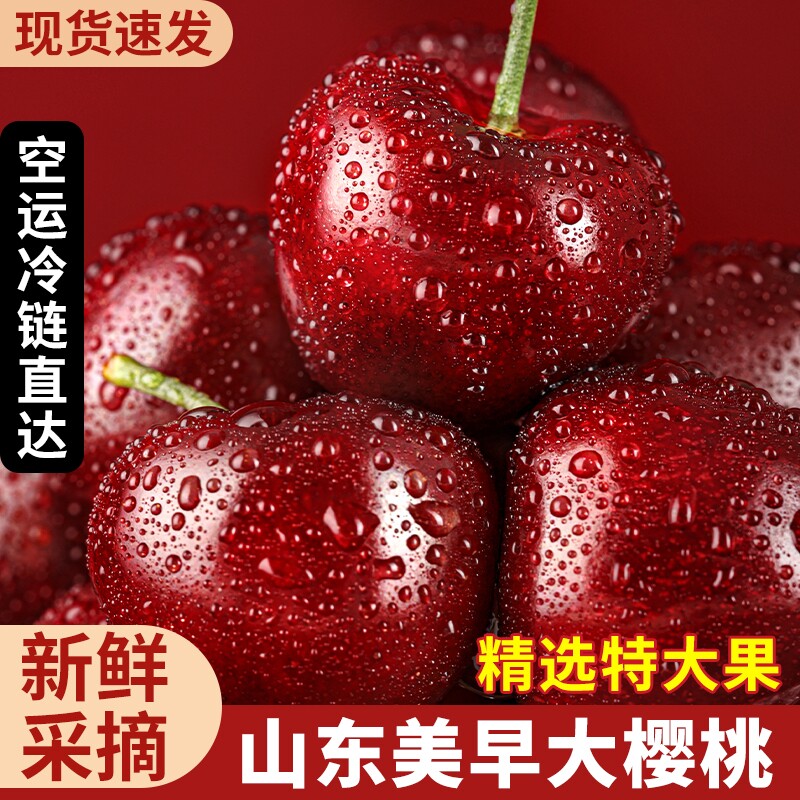 顺丰山东大樱桃美早新鲜水果现摘国产车厘子烟台5斤包邮整箱礼盒
