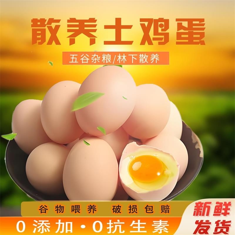 农家散养土鸡蛋草鸡蛋谷物笨鸡蛋营养柴鸡蛋农场整箱发货破损包赔