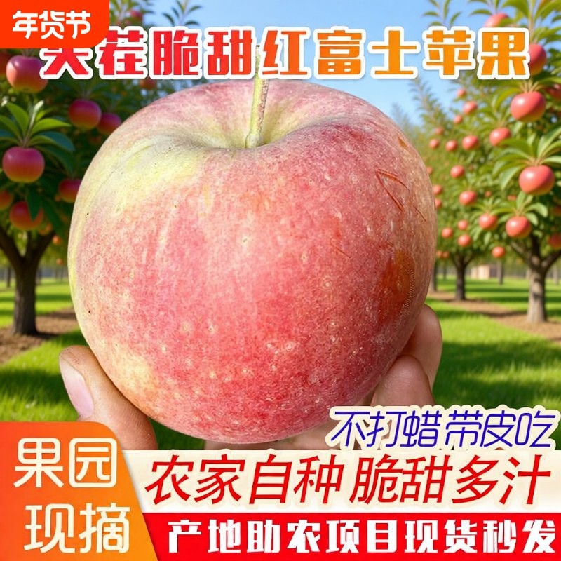 新鲜水果当季整箱山东红富士丑苹果9斤冰糖心脆平果特价5脆甜现摘,水产肉类/新鲜蔬果/熟食,苹果,淘宝优惠券,粉丝福利购,淘宝优惠卷