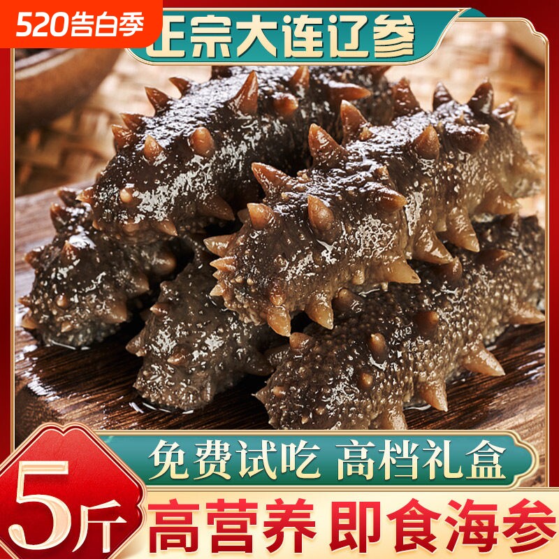 海参即食大连鲜活海生海参辽参刺参批发旗舰店单个装袋子礼盒