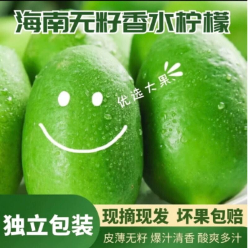 海南无籽香水柠檬新鲜子弹头柠檬皮薄柠檬茶专用青柠鲜果香柠檬