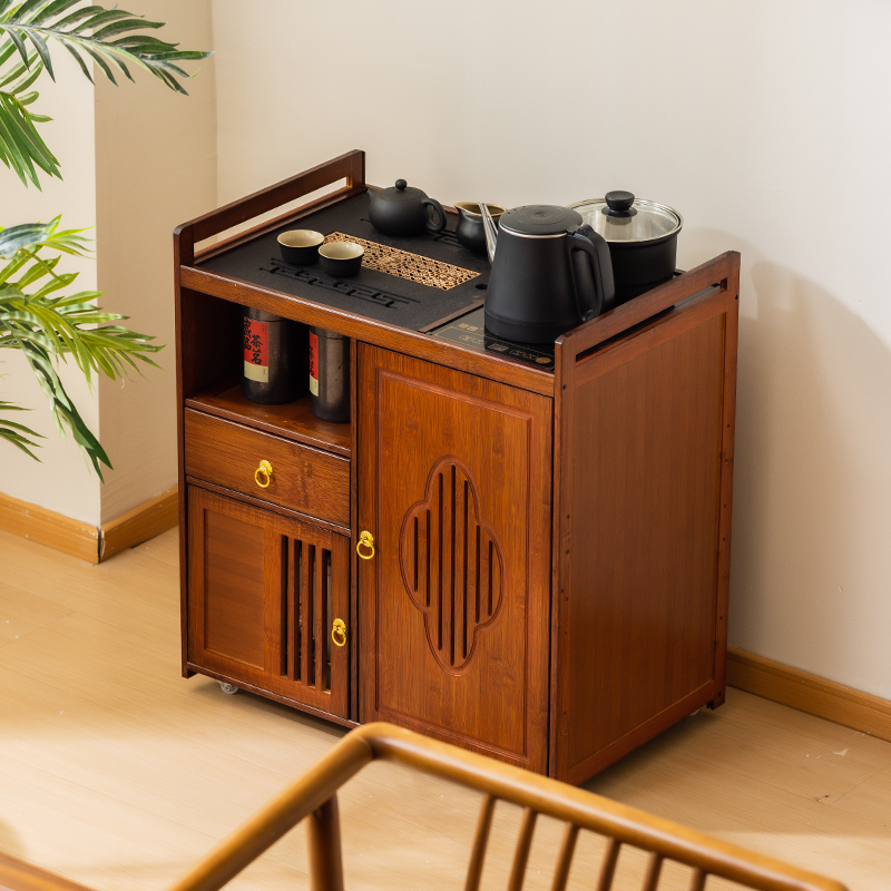 移动茶桌家用小茶台烧水壶一体茶水柜茶车阳台非实木茶几沙发边几