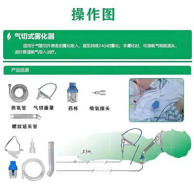 医用气切雾化面罩气管切开吸氧湿化防尘家用医疗喉部切开两用喉罩