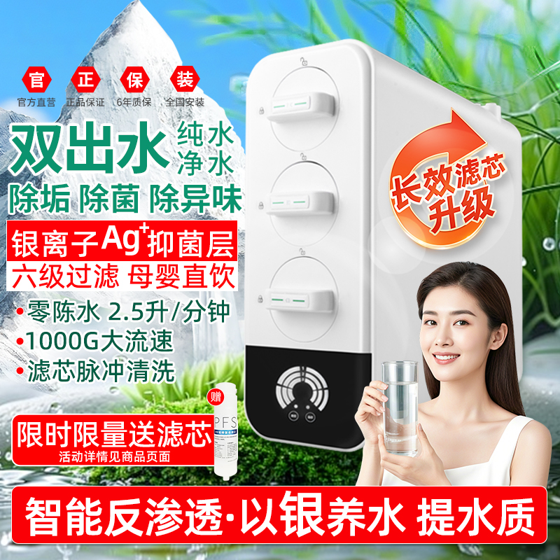 1台顶2台双出水净水器RO反渗透