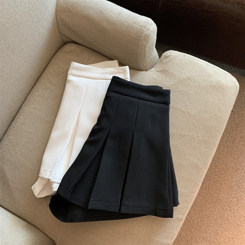 速发黑色百褶裙裤半身裙夏季小裤子防走光辣妹热个高腰a字短裤裙