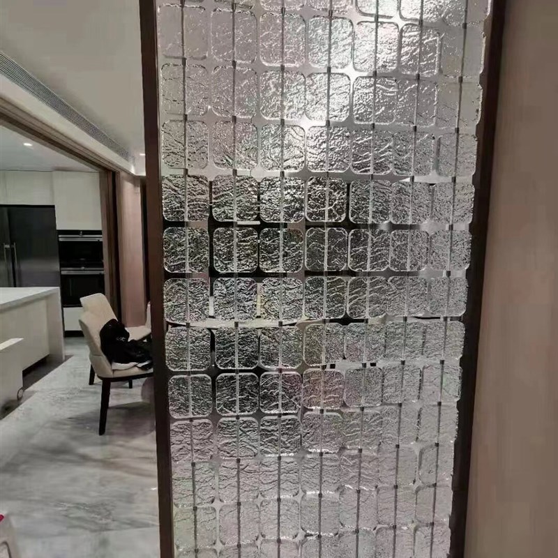 速发网红超白玻璃砖隔断墙屏风隔断客厅玄关艺术水晶砖挂片玻璃墙