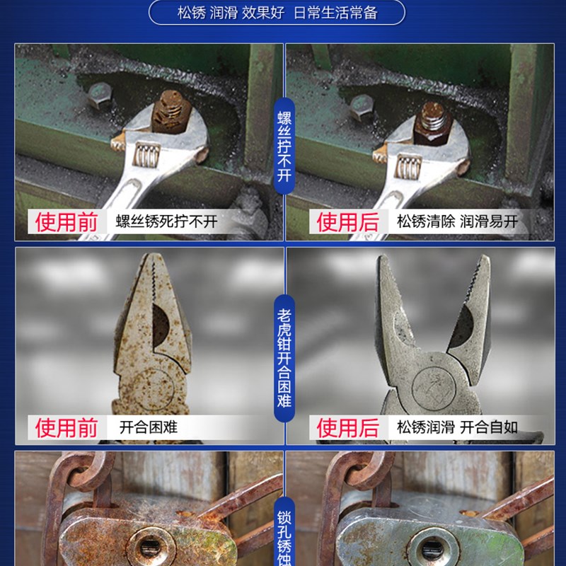 速发汽车多功能防锈剂汽车家居工业螺丝松动剂气雾车窗强力除锈润
